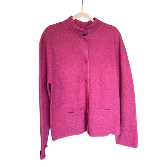 Goodclothes 100% Wool Cardigan Rose Pink Button Front Pockets XL Australia - Picture 1 of 6
